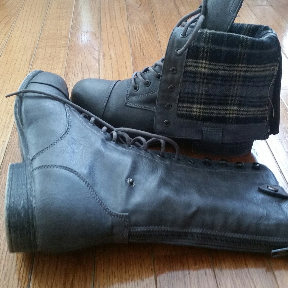 Rouge women’s boots combat lace up gray 9m - Picture 3 of 8
